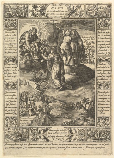 Cura Dei Pro Suis, de Alegorías de la Fe Cristiana, de Alegorías Cristianas y Profanas de Hendrik Goltzius