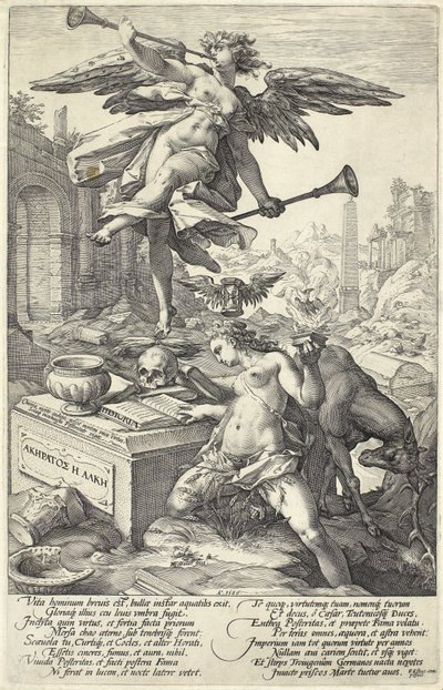 Fama e Historia, de Héroes Romanos, 1586 de Hendrik Goltzius