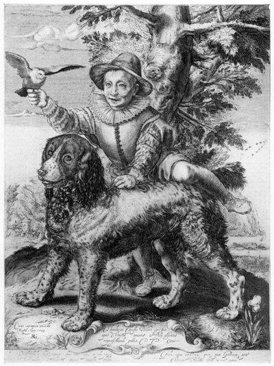 Grabado de Goltzius del hijo de su amigo, Theodore Frisius, Roma, 1599 de Hendrik Goltzius