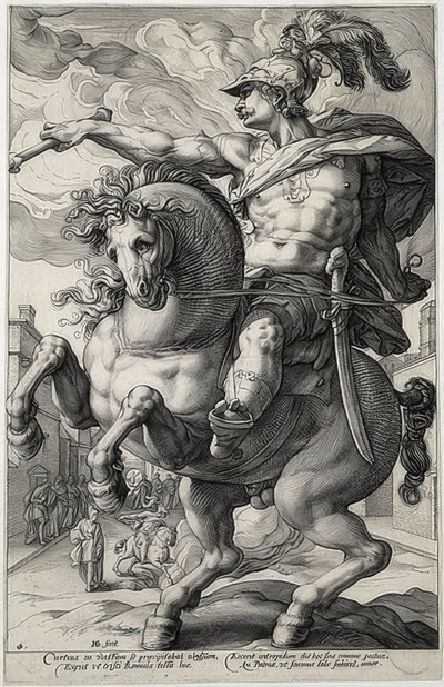 Marcus Curtius. 1586 de Hendrik Goltzius