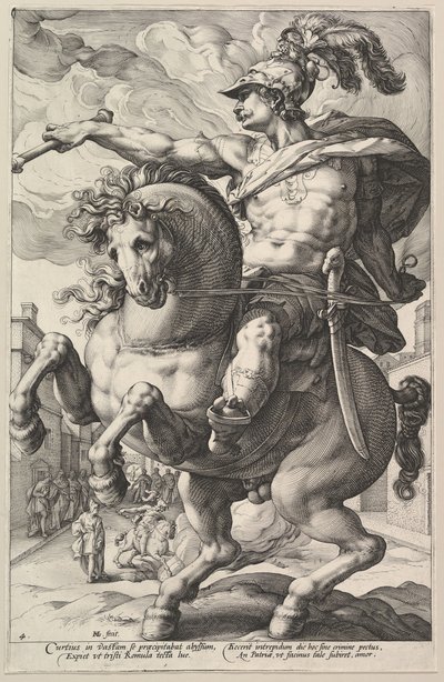 Marco Curcio, de la serie Los Héroes Romanos, 1586 de Hendrik Goltzius