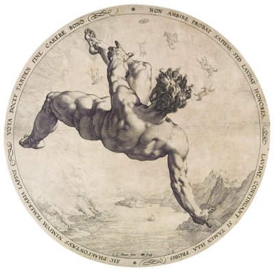 Faetón, de la serie de los Cuatro Desgraciados de Hendrik Goltzius