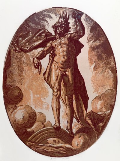Plutón (grabado en madera) de Hendrik Goltzius