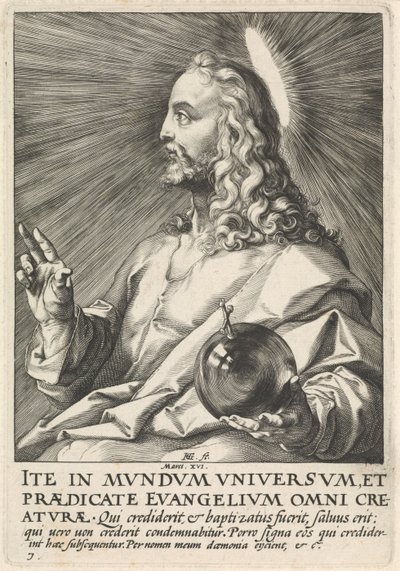 Salvator Mundi, c.1589 (grabado) de Hendrik Goltzius