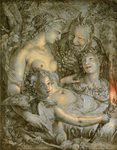 Sine Cerere et Libero friget Venus (Sin Ceres y Baco, Venus se congelaría) de Hendrik Goltzius
