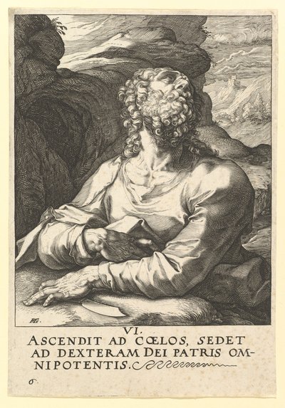 San Bartolomé, de Cristo, los Apóstoles y San Pablo con el Credo, ca. 1589 de Hendrik Goltzius