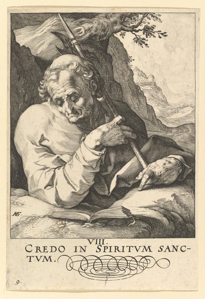 San Mateo, de Cristo, los Apóstoles y San Pablo con el Credo de Hendrik Goltzius