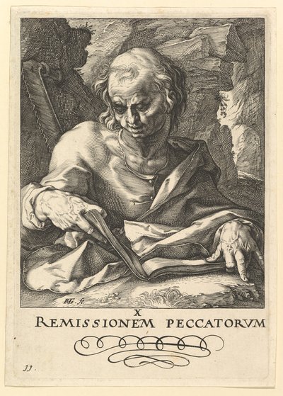 San Simón, de Cristo, los Apóstoles y San Pablo con el Credo, ca. 1589 de Hendrik Goltzius