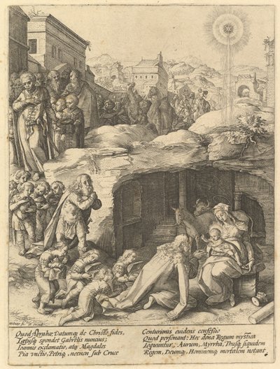 La Adoración de los Magos, ca. 1585 de Hendrik Goltzius