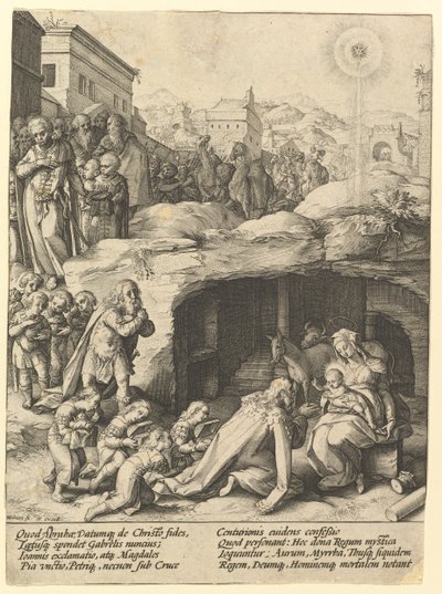 La adoración de los magos de Hendrik Goltzius