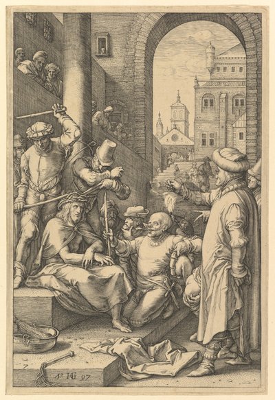 La Coronación de Espinas, de La Pasión de Cristo, 1597 de Hendrik Goltzius