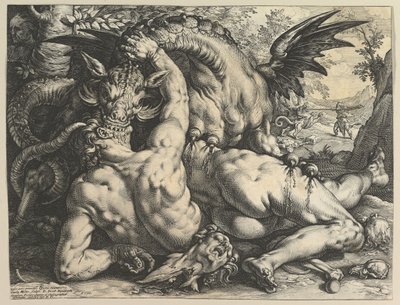 El dragón devorando a los compañeros de Cadmo, 1588 de Hendrik Goltzius