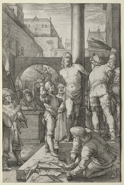 La flagelación de La Pasión de Hendrik Goltzius