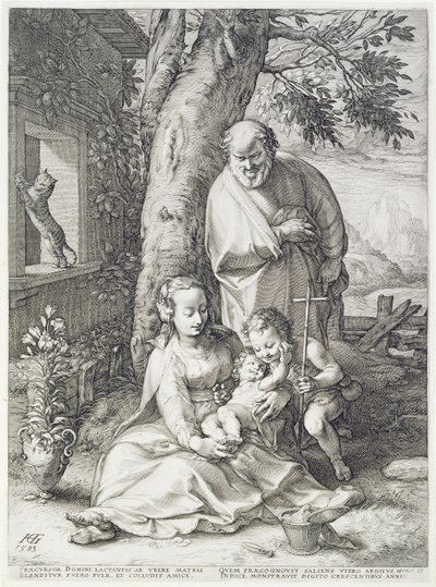 La Sagrada Familia con San Juan de Hendrik Goltzius