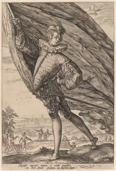 El abanderado, girado a la izquierda de Hendrik Goltzius