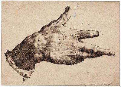 La mano derecha del artista de Hendrik Goltzius