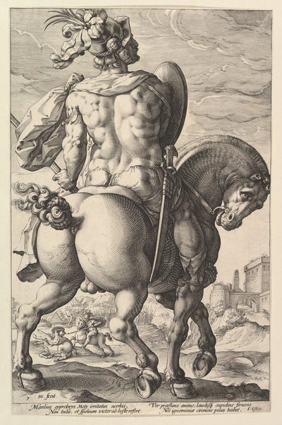 Tito Manlio, de la serie Los Héroes Romanos, 1586 de Hendrik Goltzius