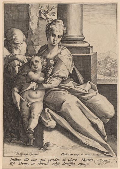 La Sagrada Familia de Hendrik Goltzius after Bartholomaeus Spranger