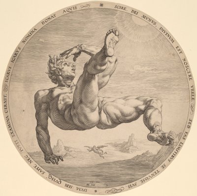 Ícaro de Hendrik Goltzius, after Cornelis Cornelisz van Haarlem
