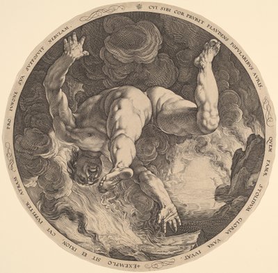 Ixión de Hendrik Goltzius, after Cornelis Cornelisz van Haarlem