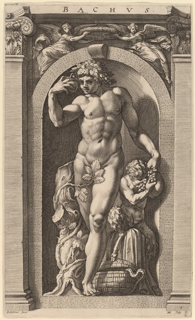 Baco de Hendrik Goltzius after Polidoro da Caravaggio
