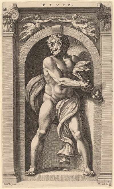 Plutón de Hendrik Goltzius after Polidoro da Caravaggio