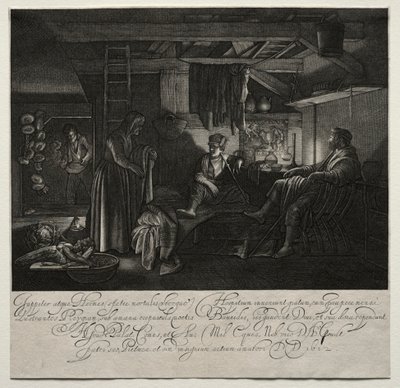 Júpiter y Mercurio en la casa de Filemón y Baucis de Hendrik Goudt