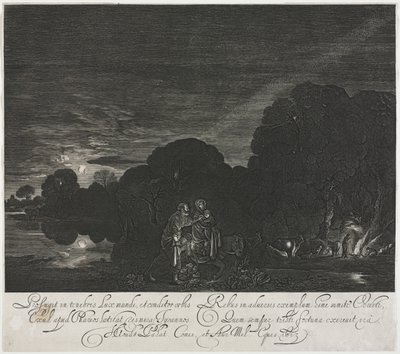 La huida a Egipto (Noche) de Hendrik Goudt