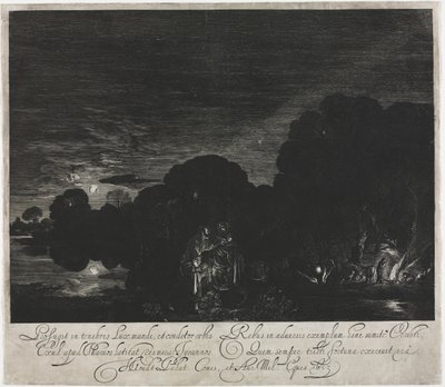 The Flight into Egypt (Night) de Hendrik Goudt
