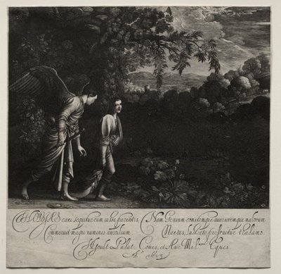 Tobías y el Ángel (gran placa) de Hendrik Goudt