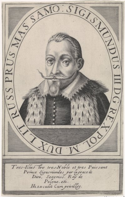 Retrato de Segismundo III Vasa, Rey de Polonia 1566-1632, 1608 de Hendrik Hondius the Elder
