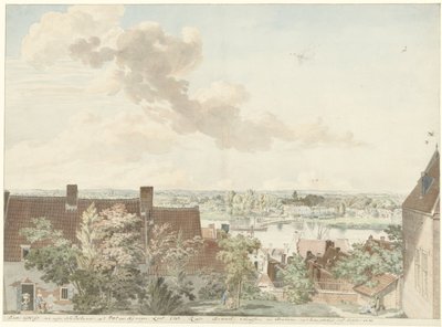 Vista de Nimega con un ferry cruzando el río de Hendrik Hoogers