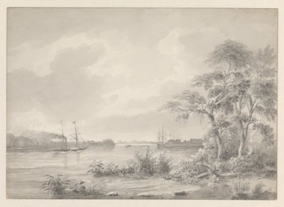 Fuerte Zeelandia visto al navegar por el río Surinam de Hendrik Huygens