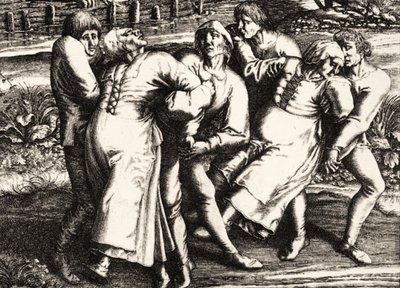 Plaga de baile, Estrasburgo, Alsacia. 1518 de Hendrik I Hondius