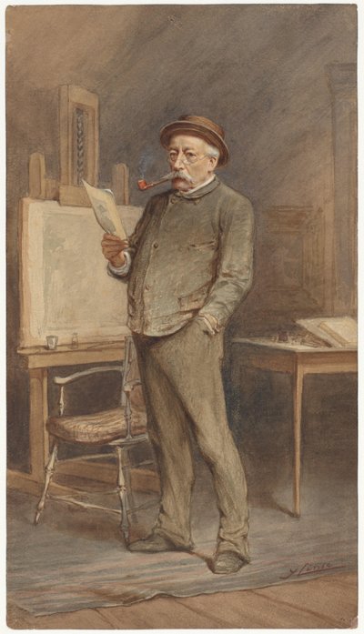 Retrato de Charles Rochussen en su estudio de Hendrik Jan Carel Linse