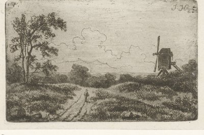 Figura en un camino cerca de un molino de Hendrik Jan Hein