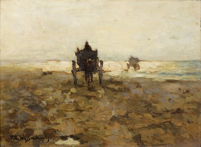 Conducción de caballos de Clammers, c. 1890 de Hendrik Johannes Weissenbruch