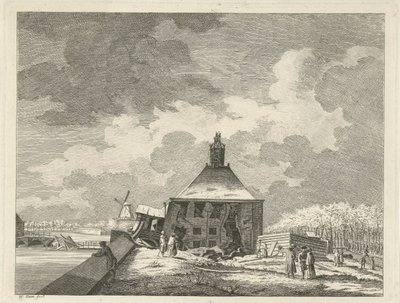 Sagged Muiderpoort, visto desde la rampa, 1769 de Hendrik Keun