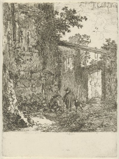 ruina cubierta de maleza de Hendrik Kobell