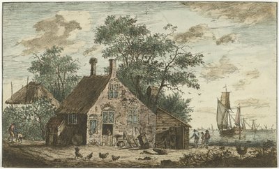 Granja en un río de Hendrik Kobell