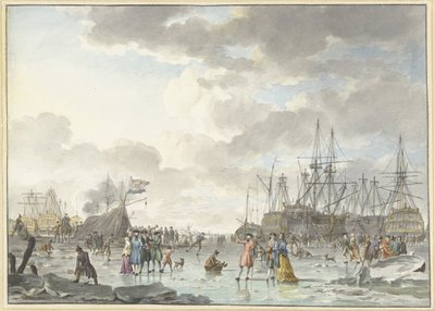 Feria de la escarcha en un río helado con barcos
Entretenimiento sobre hielo en un río congelado con barcos de Hendrik Kobell