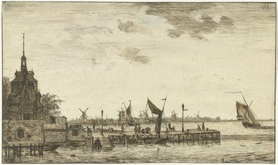 Vista del puerto en el Oude Hooft en Rotterdam de Hendrik Kobell