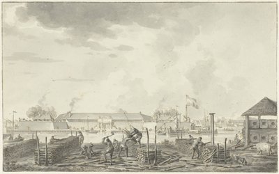 El castillo de Batavia, visto desde el Houtkrap de Hendrik Kobell