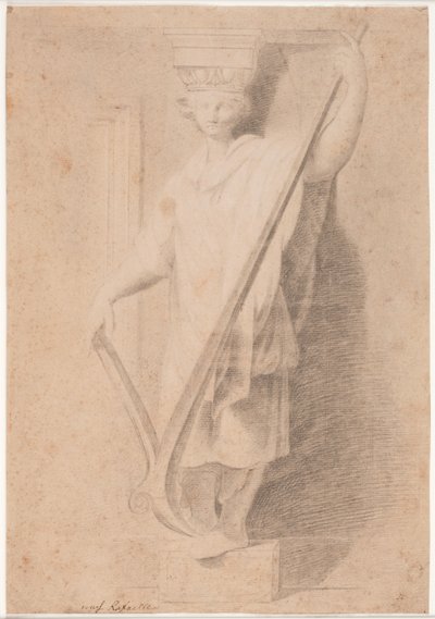 Cariatide con arado. Estudio de una figura en el pedestal de "Stanza d