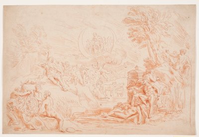 Paisaje con figuras alegóricas de Hendrik Krock