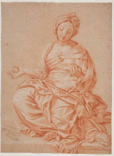 Mujer sentada con turbante de Hendrik Krock
