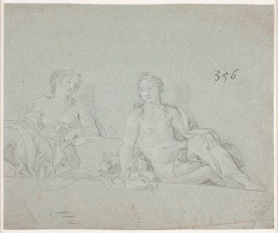 Dos figuras femeninas sentadas de Hendrik Krock
