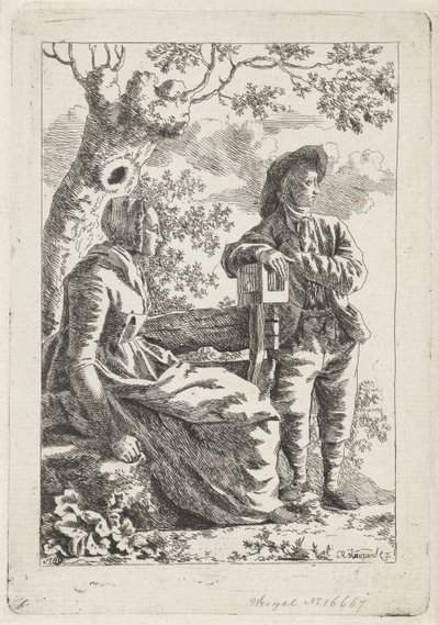 hombre y mujer junto a un arbol de Hendrik Kuipers