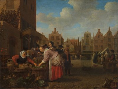 Vista del Gran Mercado en Róterdam de Hendrik Maertensz Sorgh