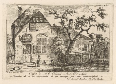 Chico con aro en una granja. de Hendrik Marcus Schouten